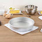 Restaurantware-Met Lux 10 x 2 Inch Straight-Sided Baking Tin, 1 Round Cake Pan - Oven-Ready, Freezable, Anodized Aluminum Round Baking Pan, Greaseproof, For Layer Birthday Cake