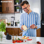 Rainspire Zester Grater with Handle, Lemon Zester Cheese Grater for Kitchen Stainless Steel, Parmesan Cheese Garlic Nutmeg Chocolate Fruits Vegetables Ginger Grater, Fine, Red