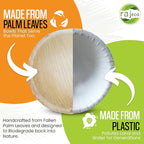 Raj Disposable Palm Leaf Bulk Bowls (400 Count, 4" Bowls) Strong Bowl Like Bamboo Party Bowl - Decorative Compostable Tableware for Lunch, Dinner, Birthday, Camping, Outdoor, BBQ, Picnic