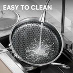Non Stick Frying Pans with lid, 10 inch Hybrid Frying Pans Nonstick, non stick Stainless Steel Skillets, Dishwasher and Oven-Safe, nonStick Cookware, Induction Compatible Cooking Pan