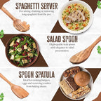INTAJ Premium Teak Wooden Spoons for Cooking – 9-Piece Kitchen Utensils Set, Durable & Nonstick Safe, Eco-Friendly,Ergonomic Stir, Mix, Scrape & Serve – Ideal for Nonstick,Cast Iron & Ceramic Cookware