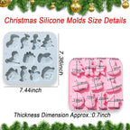 2 Pcs Christmas Chocolate Silicone Molds, 11 Cavity 11 Shapes Christmas Baking Molds for Cake Chocolate Candy Cupcakes Pudding Muffins Ice Cube Soap Ice Cube Jelly Making