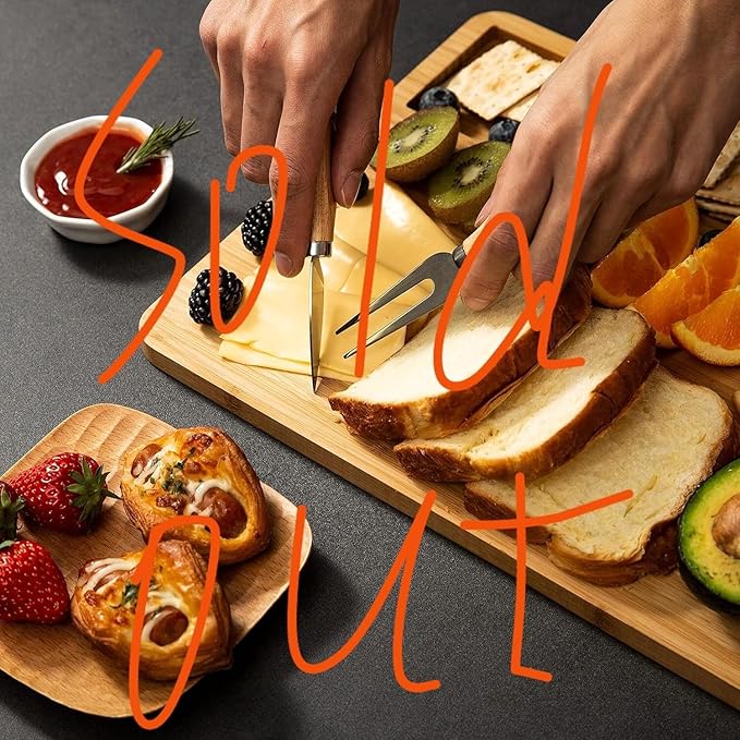Cutting Board Wood Chopping Board Double Sided Charcuterie Boards Serving Board Kitchen Essential House Warming Hostess Host Gift Serving Tray for Christmas Wedding Birthday Anniversary Gold
