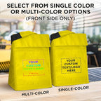 DISCOUNT PROMOS 50 Hook and Loop Insulated Lunch Bags Set - Customizable Text, Logo - Polyester, Durable, Vibrant, Reusable - Yellow