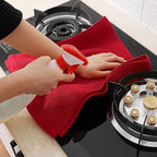 Homaxy 100% Cotton Waffle Weave Kitchen Dish Towels, Ultra Soft Absorbent Quick Drying Cleaning Towel, 13 x 28 Inches, 8-Pack, Red