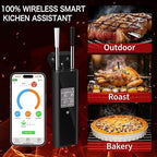 Niitawm Wireless Meat Thermometer, Smart Bluetooth Food Thermometer with Dual Probes, IP67 Waterproof 48H Monitoring App Thermometer for 820FT Long Range BBQ Air Fryer, Oven Grill, Cooking Gift
