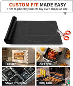 5 Pack Oven Liners for Bottom of Oven, 17x25" Large Heavy Duty Non-Stick Reusable Oven Mat for Electric, Gas, Toaster & Convection Ovens - BPA & PFOA Free, Dishwasher Safe, Kitchen Essentials, Black