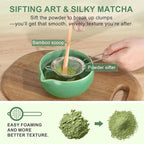 5Pcs Matcha Whisk Set, 18OZ Matcha Bowl With Thoughtful Spout, 100% Natural Bamboo Whisk, Ceramic Whisks Holder, 304 Stainless Sifter, Tea Scoop, Tea Spoon, Gift for Matcha Lovers Beginner