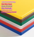 CURTA 6-Piece NSF 18" x 12" x 1/2" Multi-Colored Flexible Cutting Board Kit with Stainless steel Storage Rack, Color Coded Plastic Chopping Board with Anti Slip Surface Dishwasher Safe