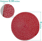 Trivets for Hot Dishes, Pots and Pans, 8 Inches Hot Pads 5 Pcs, Pot Holders for Kitchen, Heat Resistant Mat Protect Counter, Coasters Set Home Essentials Farmhouse Decor (Red)