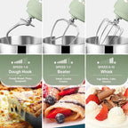 Kitchen in the box 7QT 900W 10-Speed Stand Mixer, Tilt-Head Kitchen Electric Mixer with Dough Hook, Whisk & Flat Beater(Pastel Green)