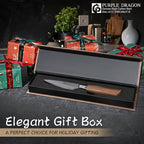 Purple Dragon 3.5 Inch Paring Knife, Small Kitchen Cutting Fruit Knife, German Vg10 Steel Ultra Sharp Blade Ergonomic Wooden Handle, Gift Box