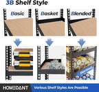 HOMEDANT 5 Tier Laminated Boltless Metal Shelving Unit Adjustable Garage Storage Utility Rack Heavy Duty Shelves Organization Multipurpose Shelf Warehouse Pantry Shed 35.9" W x 18.2" D x 71.3" H 4Pack