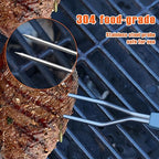 Meat Thermometer Fork with Electronic Ready Alarm, Digital Cooking Thermometer with Instant Read, LCD Display and Led Light, Grill Thermometers for BBQ Grilling Gadgets Steak Pork, Black