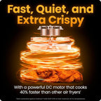 Chefman Air Fryer TurboFry 7-Qt, 6-in-1 High-Powered 450°F Cooking for Crispier Results, Compact Space-Saving Design, Air Fry, Bake, Broil, Reheat, Dehydrate, Defrost, Fast & Even Cooking – Black