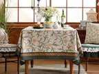 patdrea Designer French Linen Table Cloth for Rectangle Table,Vintage Fall Decorative Tablecloth,Floral Decoration Cover for Kitchen Dining Christmas,Tea Party,Thanksgiving,67"x118"-Littledaisy