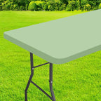 homing Rectangle Table Cloth Cover, Waterproof Polyester Elastic Fitted Tablecloth, Fits for 4 Foot Folding Tables, Washable Table Protector for Picnic, Camping, Outdoor (Green, 30" x 48")