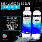 Art 'N Glow Epoxy Resin 2 Gallon Kit - Crystal Clear, UV Resistant, Self Leveling, Food Safe for Table Top, Crafts, Wood, Casting, Jewelry Making, Use with Mica Powder, Silicone Molds, Alcohol Ink