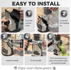 Rotary Cheese Grater with Handle,3 Changeable Blades for Kitchen Vegetable Cheese Shredder Slicer Grater,Nut Grinder,Easy to Use and Clean,Stainless Steel-Black Silver