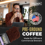 Colonial Coffee 80 Count Single Pot Coffee Packets – 100% Arabica Donut Shop Medium Roast | Pre-Measured Frac Packs for 12 Cup Maker | Bulk Ground Gourmet Coffee for Home & Office