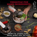 Gusto Nostro Natural Marble Mortar and Pestle Set Small| 4 Inch - 1.5 Cup | Mini Mortar Pestle Set for Grinding Herbs, Nuts, Grains | Pesto Grinding and Guacamole Stone Bowl | Marble Spice Crusher