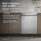 Kenmore 22-14625 24" Built-In Dishwasher - Quiet Tub with TurboDry, Leak, & SmartWash Soil Detection - 15 Place Settings - 49 DBA - ENERGY STAR Certified - Fingerprint Resistant Stainless Steel