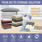 25 Pack Vacuum Storage Bags, Space Saver Vacuum Storage Bags, Vacuum Seal Bags for Clothing, Clothes, Comforters and Blankets, Hand Pump Included