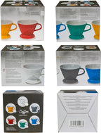 Creano XXL Porcelain Coffee Dripper Stone Grey - Ceramic Cone Brewer - Pour Over Coffee Maker - Filter Size 4 - huge and heavy quality 800gr/28oz - 6 Colours availeble