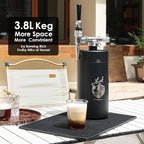 Nitro Cold Brew Coffee Maker, 128 oz Extra Large Home Keg, Stainless Steel Tap System, Matte Black Mini Keg
