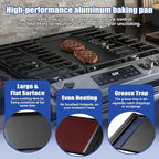 WB31X24738 Aluminum Center Griddle Replacement for GE Stove - Lightweight & Fast Heating Griddle Plate, Compatible with GE Gas Range Models JGB700, JGB660, JGB735, Replaces WB31X24998, WB31X49806