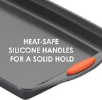 Rachael Ray Bakeware, Nonstick Baking / Cake Pan With Lid and Grips, Rectangle - 9 Inch x 13 Inch, Gray