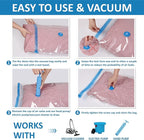 12 Space Saver Vacuum Storage Bags, Vacuum Sealed Storage Bags (3 Jumbo/3 Large/3 Medium/3 Small) with Hand Pump, Vacuum Seal Bags for Clothing, Comforters, Pillows, Towel, Blanket Storage, Bedding