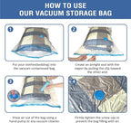 8 Jumbo Vacuum Storage Bags, Space Saver Bags Compression Storage Bags for Comforters and Blankets, Vacuum Sealer Bags for Clothes Storage, Hand Pump Included