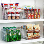 Vtopmart 6 Pack Extra Large Clear Plastic Storage Bins,11x11 Cube Acrylic Organizer Square Containers with Handle for Pantry,Closet,LaundryRoom,Kitchen,Bathroom,UnderSink Organization