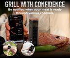 WiFi and Bluetooth Meat Thermometer Digital Wireless - Long Range Connection with Built-in Temperature Display, Meats Probe,Meat Thermometer for Grilling, Smoking, Cooking, BBQ Gift for Men