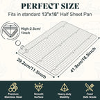 Cooling Racks for Cooking and Baking - 11.5"x16.5" Oven Safe Premium Stainless Steel Heavy Duty Baking Rack Tight-Wire, Fits Half Sheet Pan for Roasting & Grilling & Cooking - Set of 2