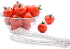 PARTY BARGAINS 8.5 Inches Plastic Serving Tongs, 12 Pack, Premium Quality & Heavy-Duty Clear Plastic Tongs for BBQ, Salads, Grilling, Buffets, Kitchen