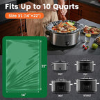 Slow Cooker Liners, Hotensil 14"x 22" 20 Count Cooking Bags Large Size Disposable Pot Liners, Fit 6QT to 10QT for Slow Cooker Cooking Trays, Multi-Purpose Durable Liners Plastic Bags, BPA Free