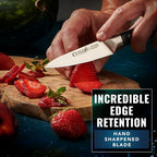 Cutluxe Paring Knife Set – 4" Fruit and 3" Peeling Knives – Small Knife with Razor Sharp Blade – High Carbon German Steel, Full Tang & Ergonomic Handle Design – Artisan Series
