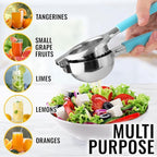 Zulay Kitchen Lemon Squeezer Stainless Steel with Premium Heavy Duty Solid Metal Squeezer Bowl and Food Grade Silicone Handles - Large Manual Citrus Press Juicer and Lime Squeezer (Blue)