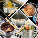 Stainless Steel Small Brushed Saucepan With Lid, Induction Cooking Sauce Pot Pans, 18/10Tri-Ply Heavy Bottom Saucier Cookware, Dishwasher Safe & Oven Safe (2.5QT)