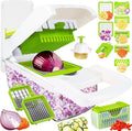 Pro-Series 16-in-1 Mandoline Slicer & Spiralizer, Veggie Chopper with Container for Onion Salad & More