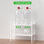 Expandable Cabinet Storage Shelf Stackable Organizer Rack for Kitchen Bathroom Pantry Spice Cupboard Coffee Countertop Home Office Desk Heavy Duty Nonslip White Small 1 Pack