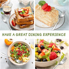 SANTUO Stainless Steel Forks Set, 10PCS 7.3" Salad Forks and 10PCS 6.7" Dessert Forks, Set of 20 Top Food Grade Silverware Forks, Mirror Polished & Dishwasher Safe