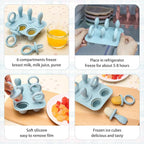 Silicone Baby Popsicle Molds with Sticks, Mini Popsicles Molds for Babies Breastmilk Popsicle Molds for Teething Relief, Frozen Treats Maker Popsicle Maker Ice Pop Mold for Toddlers Kids