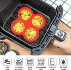 2 Pack Air Fryer Egg Bite Molds, 4-Cup Mini Round Muffin Pans Silicone Baking Molds for for Oven, Air Fryer and Pot