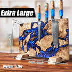 SENKEN "Dark Tsunami" Extra Large Magnetic Knife Block - Holds Up to 16 Knives - Knife Block without Knives, Beautiful Dark Blue Resin & Burl Wood Blend Knife Holder ("Dark Tsunami " Blue Resin Blend)
