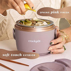 Crock-Pot 20-Ounce Electric Lunch Box, Portable Food Warmer, Blush Pink | Perfect for Travel, Car, On-the-Go | Spill-Free, Dishwasher-Safe
