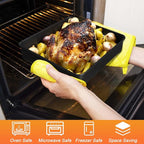 Herogo 9 x 9 Baking Pan Set of 2, Black Stainless Steel Square Cake Pan for Lasagna Brownies Casseroles Cakes, Non-Stick & Oven Safe