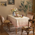 ISAENNE Designer Linen Floral Extra Long Rectangle Tablecloth,Pale Yellow Farmhouse Indoor Table Cloth,Durable Decor Tablecloths for Dining Kitchen Thanksgiving,63"*110"-Chamonix A